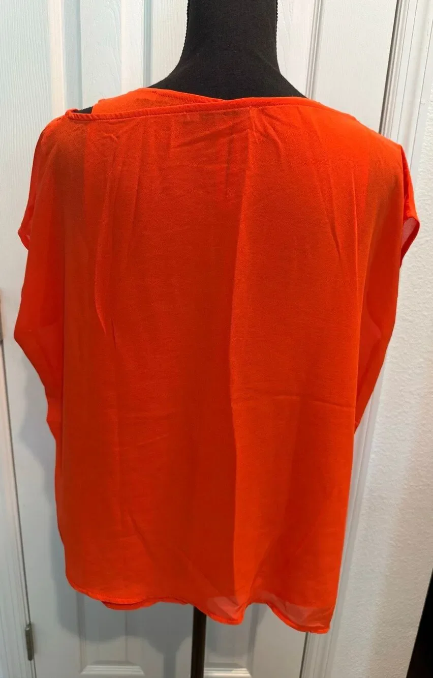 Trend New Fashion Trend Orange Layered Two Piece Top Set Size 36/US 6